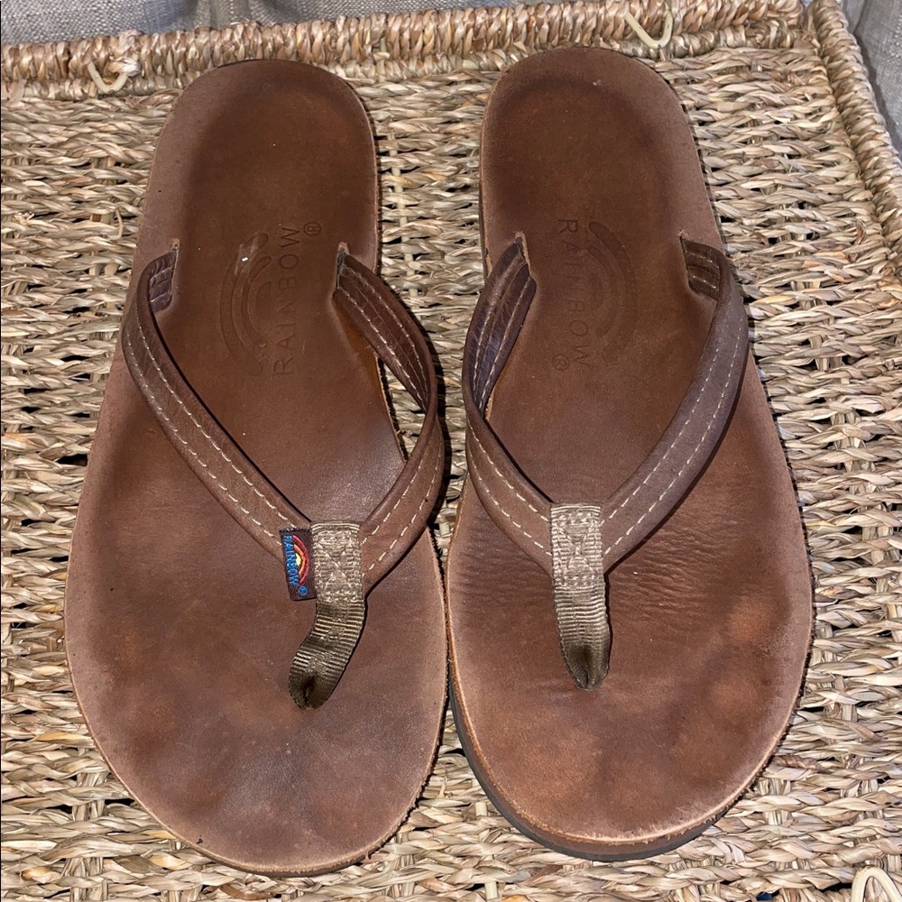 Rainbow 🌈 Classic All Leather Flip Flop Sz. 5.5-6 - Picture 5 of 7